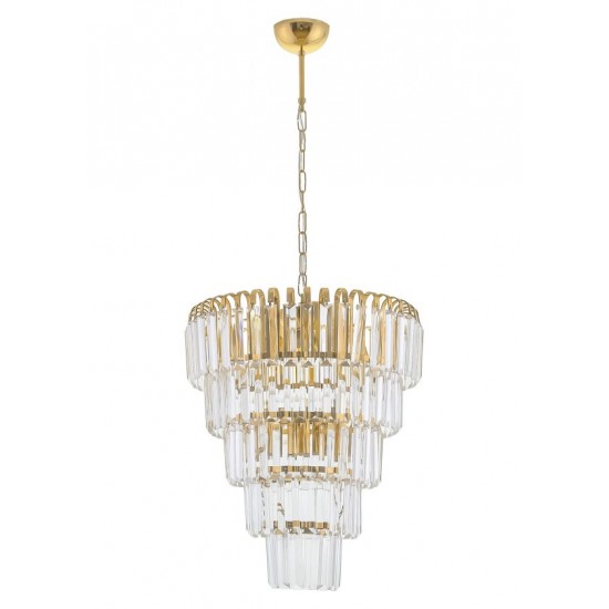 Modi Lighting 5katli Kristalli Sarkıt Avize Selale Gold 40cm Mod-CKR-0119