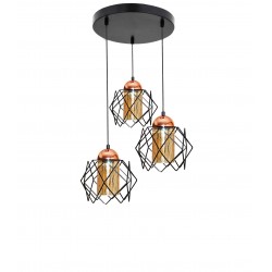 Modi Lighting 3'lü Modern Siyah Bakır Sarkit Avize Mod-Av-4409-3bsy