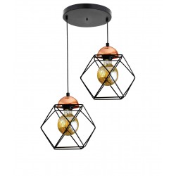 Modi Lighting 2'li Modern Siyah Bakır Sarkit Avize Mod-Av-4417-2bsy