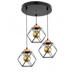 Modi Lighting 3'lümodern Siyah Bakır Sarkit Avize Mod-Av-4417-3bsy