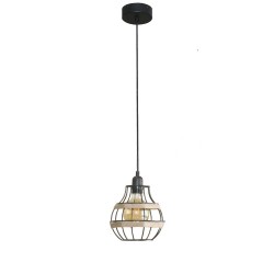 Modi Lighting Pati Siyah Boyalı Jüt Halat Modern Avize Mod-Av-4423-1bsy