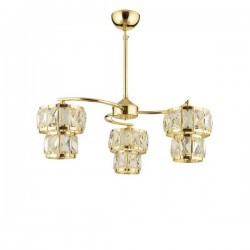 Modi Lighting Alfa 3’lü Kristalli Gold Avize 50cm Mod-CKR-0133