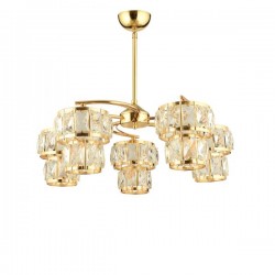 Modi Lighting Alfa 5’li Kristalli Gold Avize 50cm Mod-CKR-0135