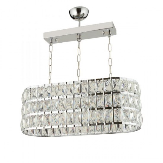 Modi Lighting Alfa Kristalli Krom Uzun Sarkıt Avize 60x30cm Mod-CKR-0140