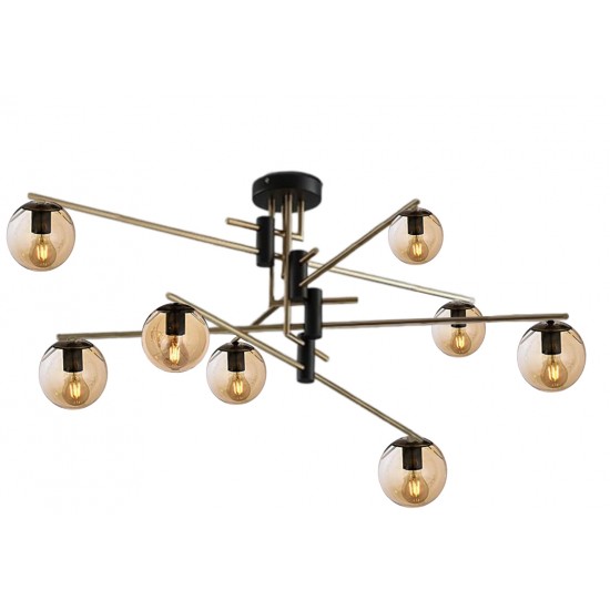 Modi Lighting 8'li-Led Siyah Eskitme Modern Avize Mod-Av-4491-8bsye-Bal-Down