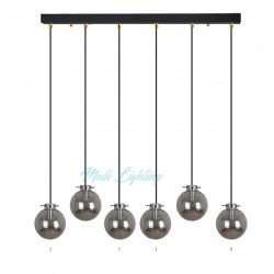 Modi Lighting Altılı Siyah Bal Camlı Sarkıt Avize Mod-Av-4482-6bs