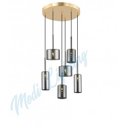 Modi Lighting Füme Camlı 6'lı Sarkıt Avize Mod-Av-4443-6gf