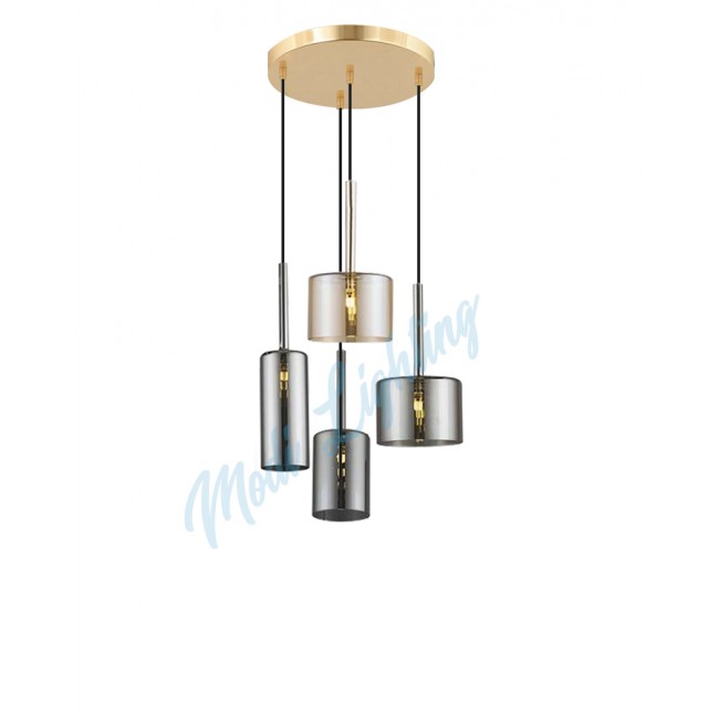 Modi Lighting Füme Mixed Camlı 4'lü Sarkıt Avize Mod-Av-4443-4gfb