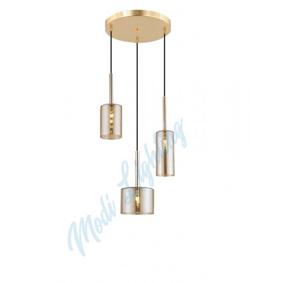 Modi Lighting Gold Bal Camlı 3'lü Sarkıt Avize Mod-Av-4443-3gb