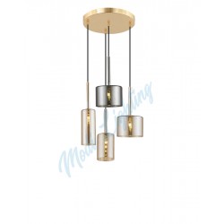 Modi Lighting Gold Mixed Camlı 4'lü Sarkıt Avize Mod-Av-4443-4gbf