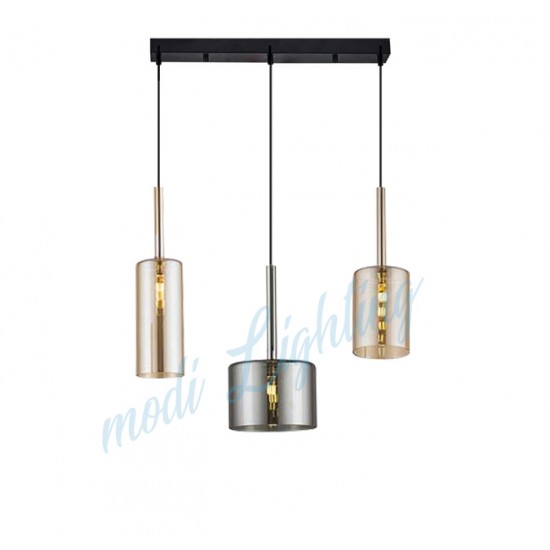 Modi Lighting Mixed Camlı 3'lü Sarkıt Avize Mod-Av-4443-3fbs