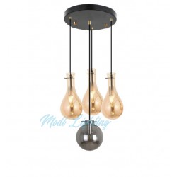 Modi Lighting Siyah Bal Füme Camlı 4'lü Avize Mod-4459-4b1f