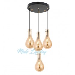 Modi Lighting Siyah Bal Camlı 4'lü Avize Mod-4459-4b