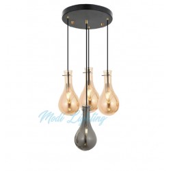 Modi Lighting Siyah Bal Füme Camlı 4'lü Avize Mod-4459-4bf