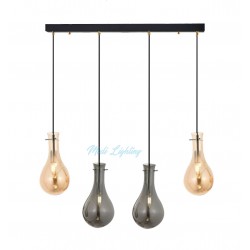 Modi Lighting Siyah Bal Füme Camlı 4'lü Avize Mod-4459-4mıxbf