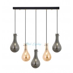 Modi Lighting Siyah Füme Bal Camlı 5li Mixed Avize Mod-4459-5mıxfb