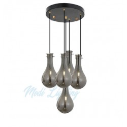 Modi Lighting Yuvarlak Siyah Camlı 5li Avize Mod-4459-5fy