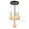 Modi Lighting Siyah Yuvarlak Bal Camlı 5li Avize Mod-4459-5b