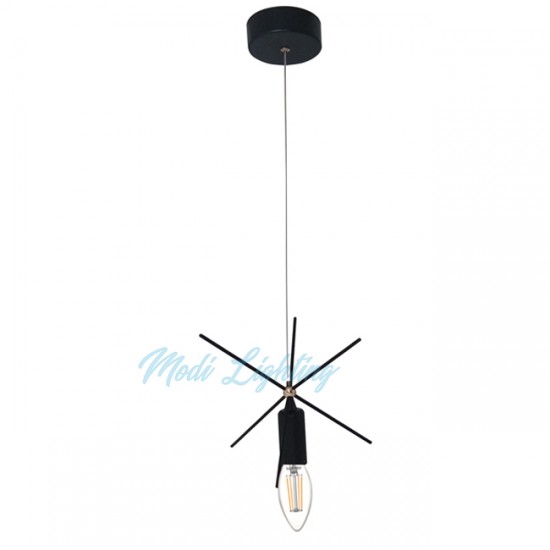 Modi Lighting Star Siyah Kaplama Tekli Avize Md-Et-001s