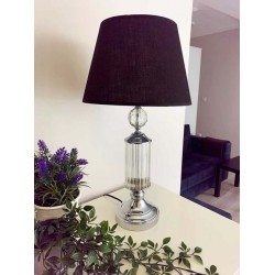 Modi Lighting Tek Toplu Silindir Camlı Siyah Şapkalı Krom Masa Lambası Md-Clk022-Kr