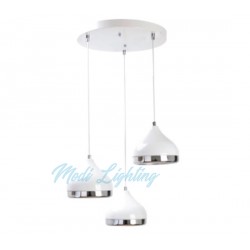 Modi Lighting Üçlü Beyaz Krom Damla Sarkıt Avize Mod-Av-4481-3bk