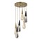 Modi Lighting Yuvarlak Altılı Eskitme Füme Camlı Damla Sarkıt Avize Mod-Av-4481-6mıxy