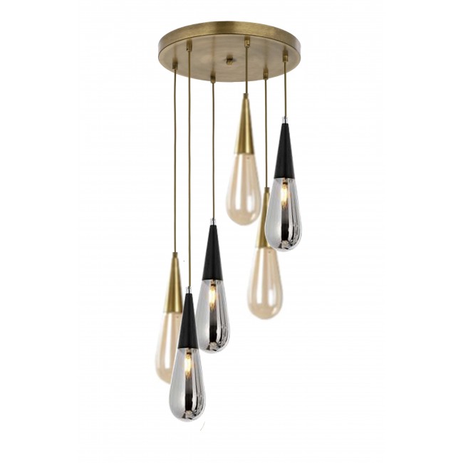 Modi Lighting Yuvarlak Altılı Eskitme Füme Camlı Damla Sarkıt Avize Mod-Av-4481-6mıxy Modi Lighting Yuvarlak Altılı Eskitme Füme Camlı Damla Sarkıt Avize Mod-Av-4481-6mıxy