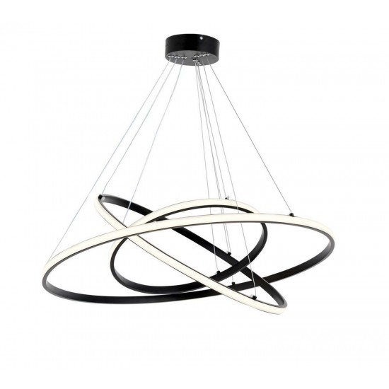 Modi Lighting 3lü 30cm 40cm 50cm Siyah Halka Led Avize Mod-Av-4721-3bsy-Hlka