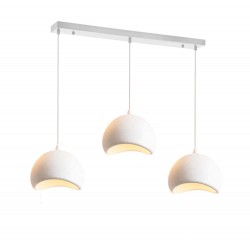 Modi Lighting 3lü Beyaz Beton Dokulu İskandinav Yemek Masası Sirali Sarkıt Avize Mod-Av-4695-3byz-Sirali