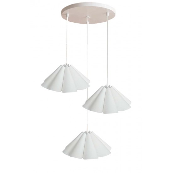 Modi Lighting 3lü Beyaz Boyalı Yuvarlak Sarkıt Avize Mod-Av-4701-1byz