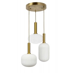 Modi Lighting 3lü Beyaz Çizgi Dokulü İskandinav Sarkıt Avize Mod-AV-4730 -BYZ-ABC