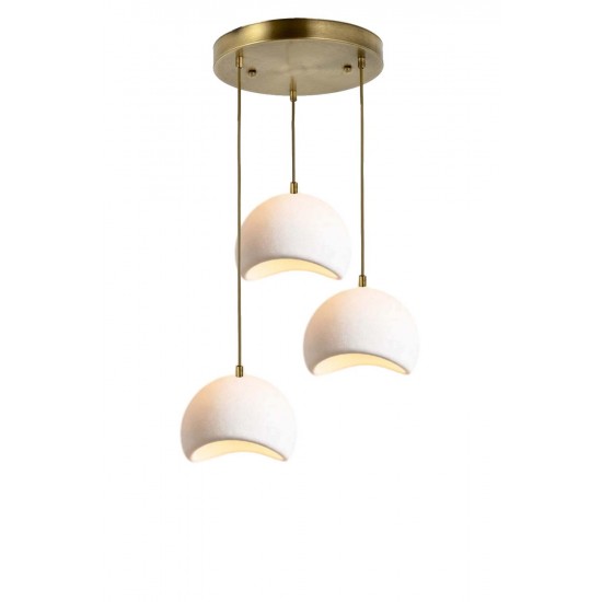 Modi Lighting 3lü Eskitme Beton Dokulu İskandinav Sarkıt Avize Mod-Av-4695-3es