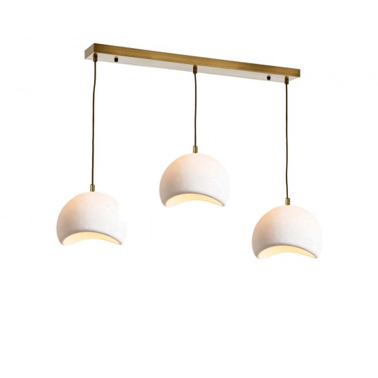 Modi Lighting 3lü Eskitme Beton Dokulu İskandinav Yemek Masası Sarkıt Avize Mod-Av-4695-3es-S