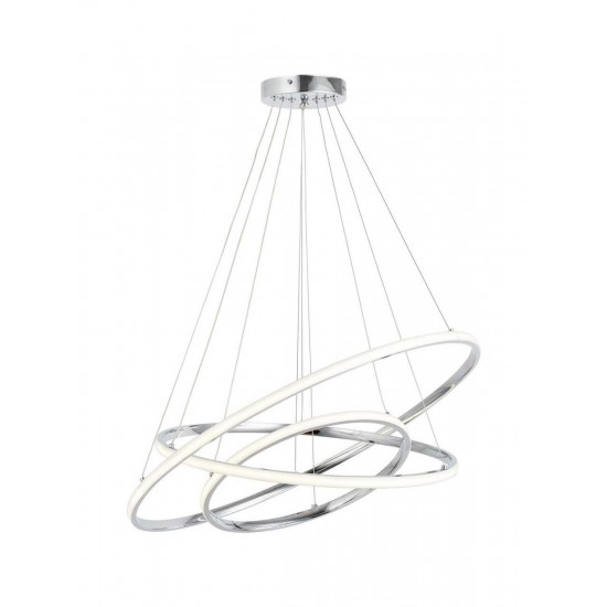 Modi Lighting 3lü Krom 30cm 40cm 50cm Beyaz Halka Avize Mod-Av-4721-3k-Hlka
