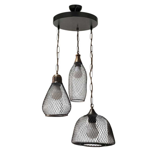 Modi Lighting 3lü Siyah Eskitme Detaylı Sarkıt Avize Mod-Av-4664-3bsy