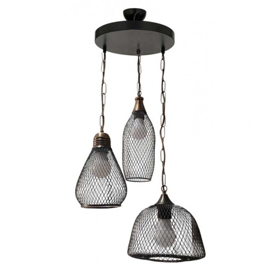 Modi Lighting 3lü Siyah Eskitme Detaylı Sarkıt Avize Mod-Av-4664-3bsy