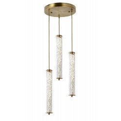 Modi Lighting 3u Eskitme Yuvarlak Kristalli 30cm Borulu LED Sarkıt Avize Mod-Av-4689-3es
