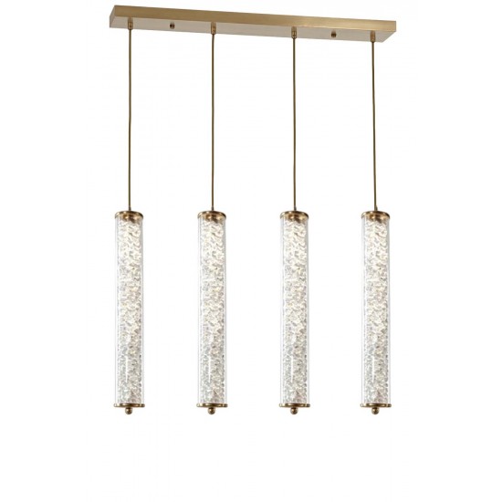 Modi Lighting 4lü Eskitme Kristalli 30cm Borulu Sarkıt Avize Mod-Av-4689-4es-Sirali