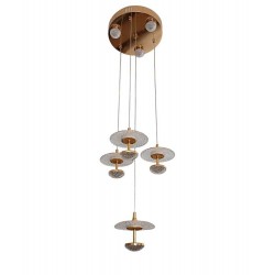 Modi Lighting 4lü Gold Yuvarlak Akrilik LED Sarkıt Avize Mod-Av-4724-4s
