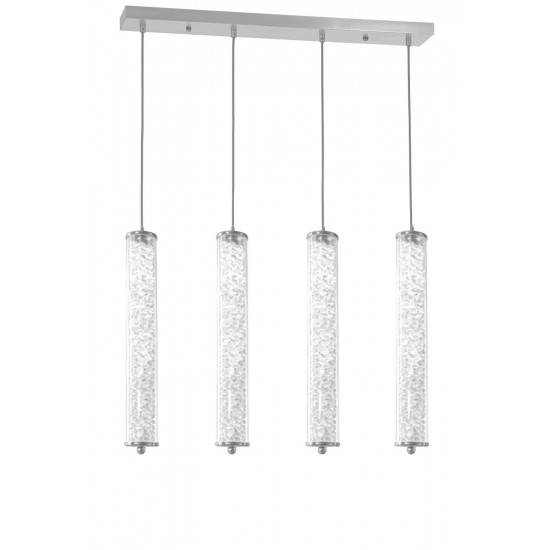 Modi Lighting 4lü Krom Kristalli 30cm Borulu Sarkıt Avize Mod-Av-4689-4k-Sirali