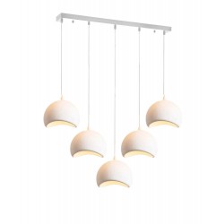 Modi Lighting 5li Beyaz Beton Dokulu İskandinav Yemek Masası Sarkıt Avize Mod-Av-4695-5es-S