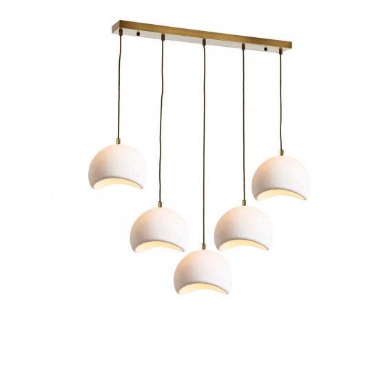Modi Lighting 5li Eskitme Beton Dokulu İskandinav Yemek Masası Sarkıt Avize Mod-Av-4695-5es-S