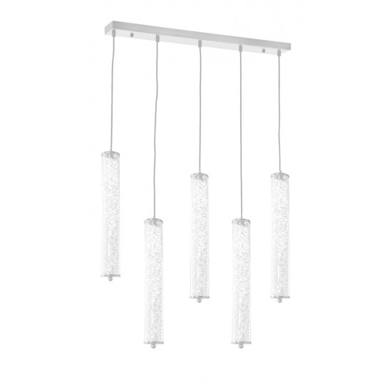 Modi Lighting 5li Krom Kristalli 30cm Borulu Sarkıt Avize Mod-Av-4689-5k-02-Sirali