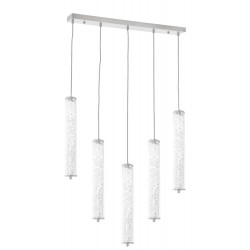 Modi Lighting 5li Krom Kristalli 30cm Borulu Sarkıt Avize Mod-Av-4689-5k-Sirali