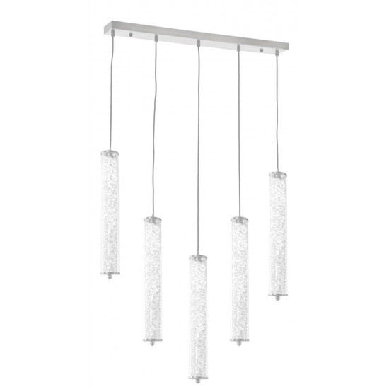 Modi Lighting 5li Krom Kristalli 30cm Borulu Sarkıt Avize Mod-Av-4689-5k-Sirali