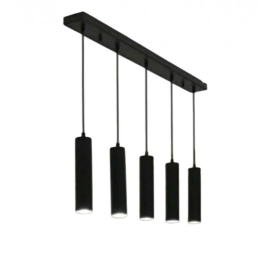 Modi Lighting 5li Siyah 30cm Boru Sarkıt Avize GU10 Mod-Av-4674-5bsy