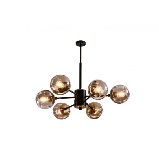 Modi Lighting 6li Siyah Eskitme Bal Camlı Sarkıt Avize Mod-Av-4658-6bsy-Es