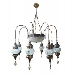 Modi Lighting 8li  Beyaz Eskitme Osmanlı Sarkıt Avize Mod-AV-4466-8ES-BYZ-01