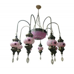 Modi Lighting 8li  Pembe Eskitme Osmanlı Sarkıt Avize Mod-AV-4466-8ES-PM-01
