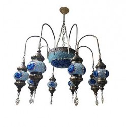 Modi Lighting 8li Mavi Eskitme Osmanlı Sarkıt Avize Mod-AV-4466-8ES-MV-01